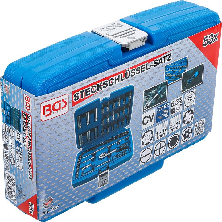 Actual product image BGS Socket Set | 6.3 mm (1/4") Drive | 53 pcs.