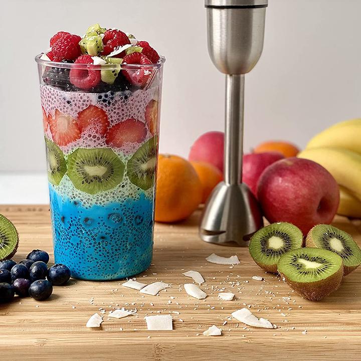 Image du produit KLAMER Stabmixer Set 800 Watt, 4 in 1 Pürierstab Edelstahl mit stufenloser Geschwindigkeit und …