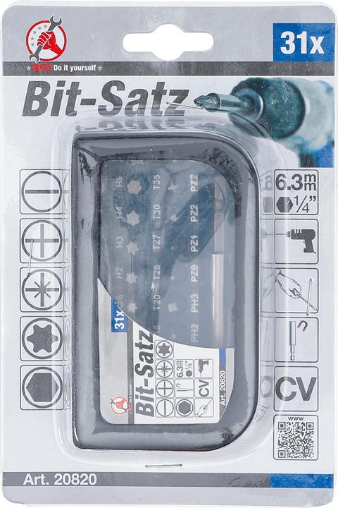 Actual product image BGS Bit Set 6.3 mm (1/4") Drive 31 pcs. (6.3 mm)