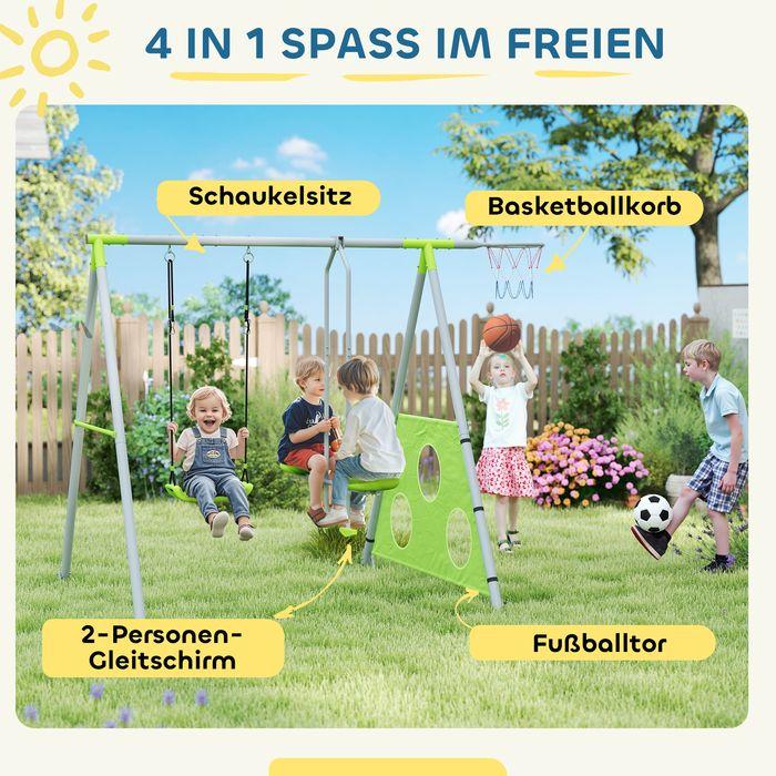 Produktbild Swisshandel24 4 in 1 Schaukelgestell Outdoor Schaukelgerüst mit Schaukel, Metallgestell