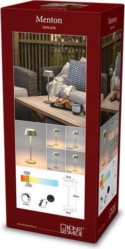 Produktbild Konstsmide Akku-Tischleuchte Menton LED 2200/2700K, Dimmbar - Mintgrün (115 lm)