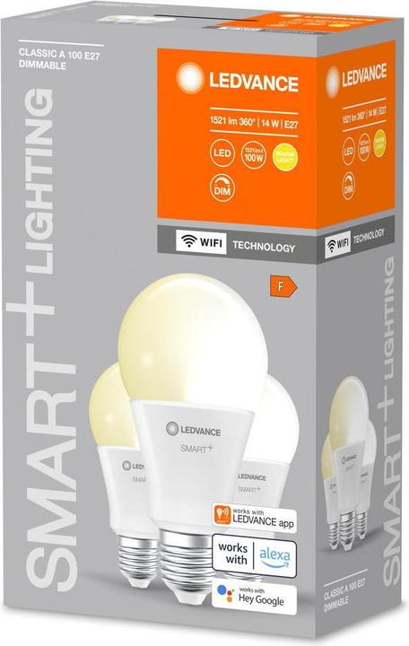 Actual product image Ledvance Smart+ Wifi Classic (E27, 14 W, 1521 lm, 3 x, F)