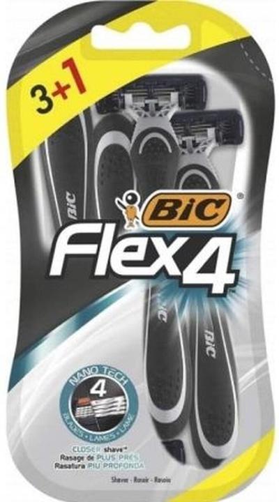 Bic Flex 4 Men's Razor with Lubricating Strip and Pivoting Head for a Smooth, Precise Shave 4 Count - Pa (3x)