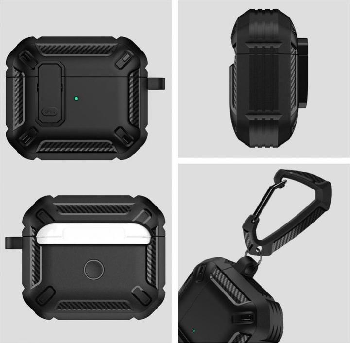 Actual product image Tech-Protect X-Carbo Apple Airpods Pro 1 / 2 Black (Headphone bag)