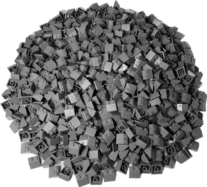 Produktbild LEGO 2x2 Dachsteine Dunkelgrau - 100 Stück - Slope 3039 (3039, LEGO Zubehör)