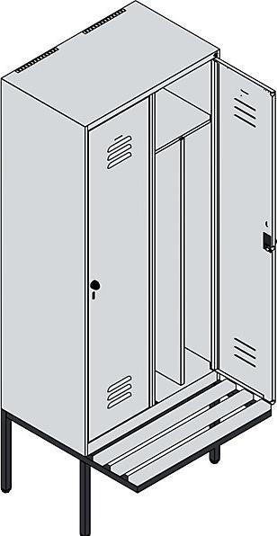 Actual product image C+P Locker Classic PLUS bench seat (80 cm, 212 cm)