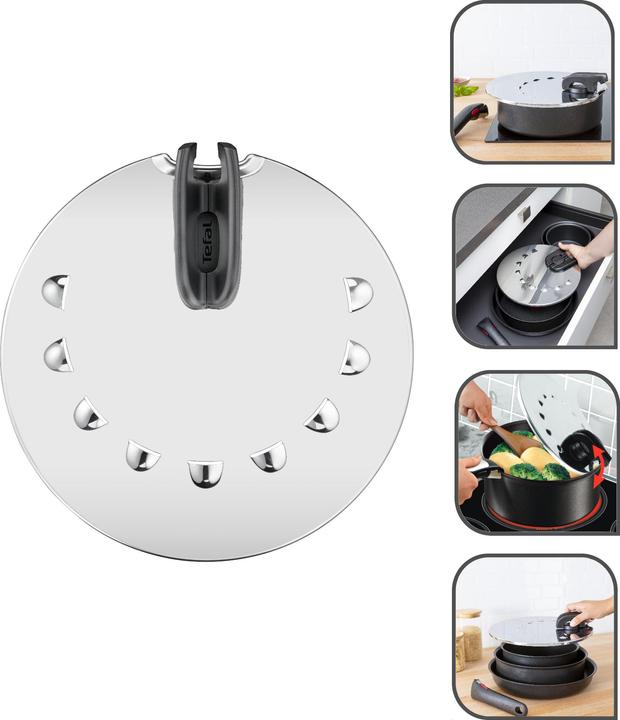 Immagine prodotto Tefal Ingenio G6 Multi Coperchio da 20 a 28 cm in acciaio inox (30.80 cm, Metallo, Materiale sintetico)