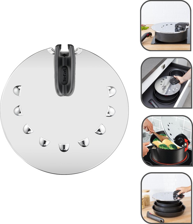 Actual product image Tefal Ingenio G6 Multi Lid 20 to 28cm stainless steel (30.80 cm, Metal, Plastic)