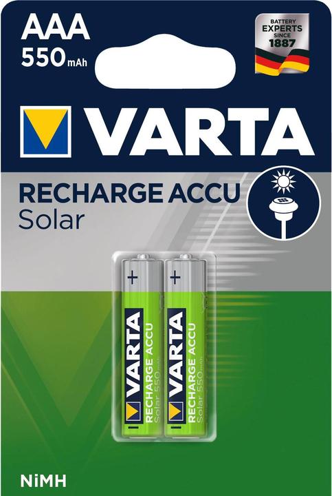 Image du produit Varta Recharger Accu Solar (2 pcs, AAA, 550 mAh)