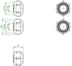 Productafbeelding Oventrop OV knelkoppeling Ofix CEP 2-voudig, voor AG 3/4inch Eurocone 15mm