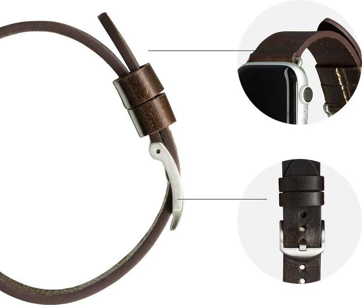 Produktbild dbramante1928 Bornholm - Watch Strap 44mm - Dark Brown/Silver (44 mm, Leder)