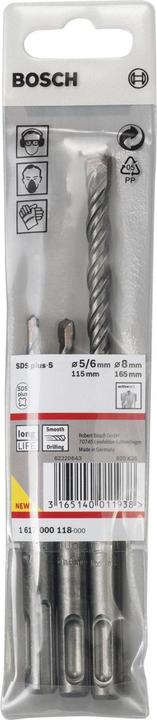 Produktbild Bosch Professional Zubehör SDS plus-5 Hammerbohrer-Set, 3-tlg., 5/6/8 mm (5 mm, 6 mm, 8 mm)