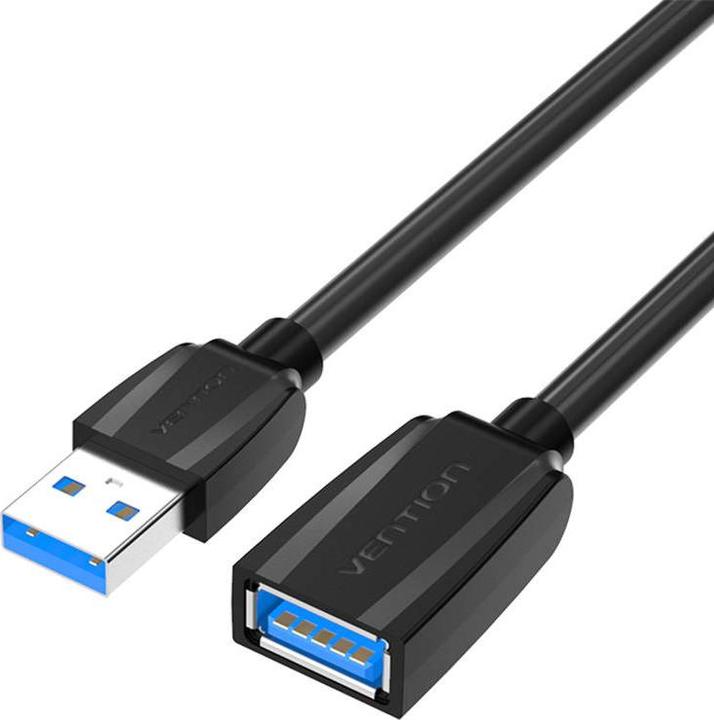 Image du produit Vention Câble d'extension USB 3.0, USB mâle vers USB femelle, 2m (Noir) (3 m, USB 3.0)