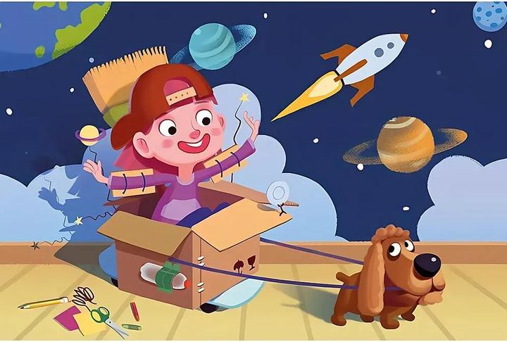 Image du produit Heidi Cheese Line HeiDi Art 5886 Children's Puzzle 50pc.Large Wooden The Little Astronaut (50 pièces)