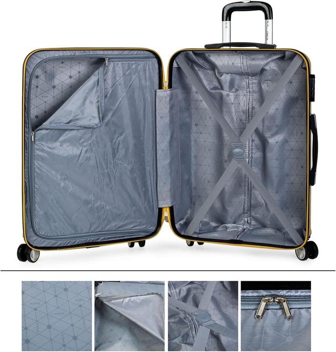 Actual product image Itaca Rigid Suitcase Set with 4 Wheels and Combination Lock