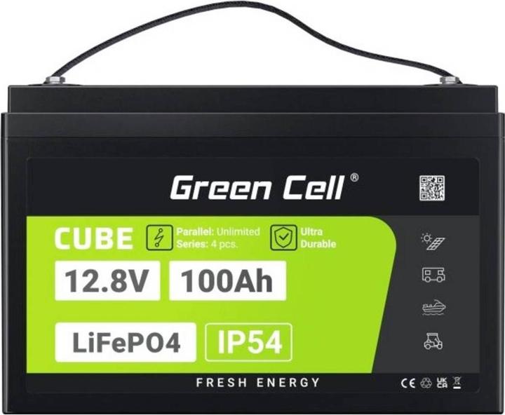 Image du produit GreenCell Green Cell CUBE LiFePO4 battery 100Ah 12.8V 1280Wh lithium iron phosphate battery for photovoltaic (12.80 V, 100 Ah)