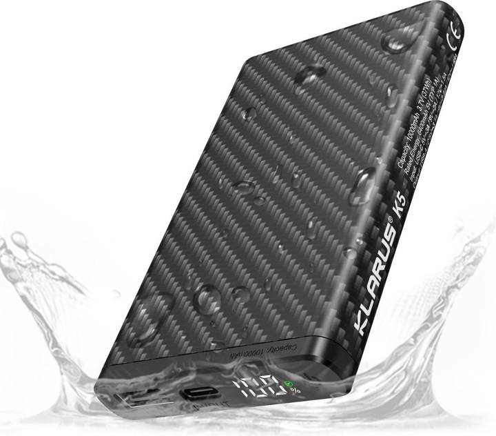 Immagine prodotto Klarus K5 - Powerbank impermeabile e ultraleggero (10000 mAh, 22.50 W, 385 Wh)