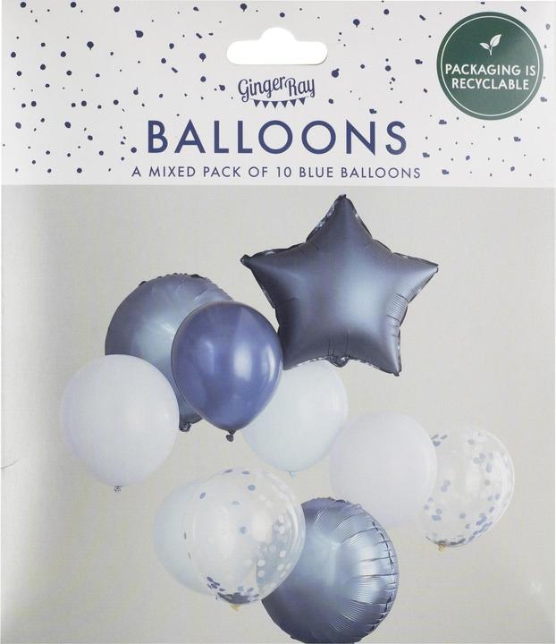 Actual product image Ginger Ray Balloons Blue assorted (10pcs) (1x)