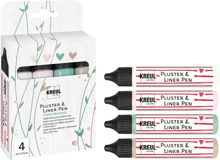 Produktbild Kreul Pluster & Liner Pen Set (Weiss, Braun, Rosa, Mint, Rosé, Grün, Multi, 29 ml)