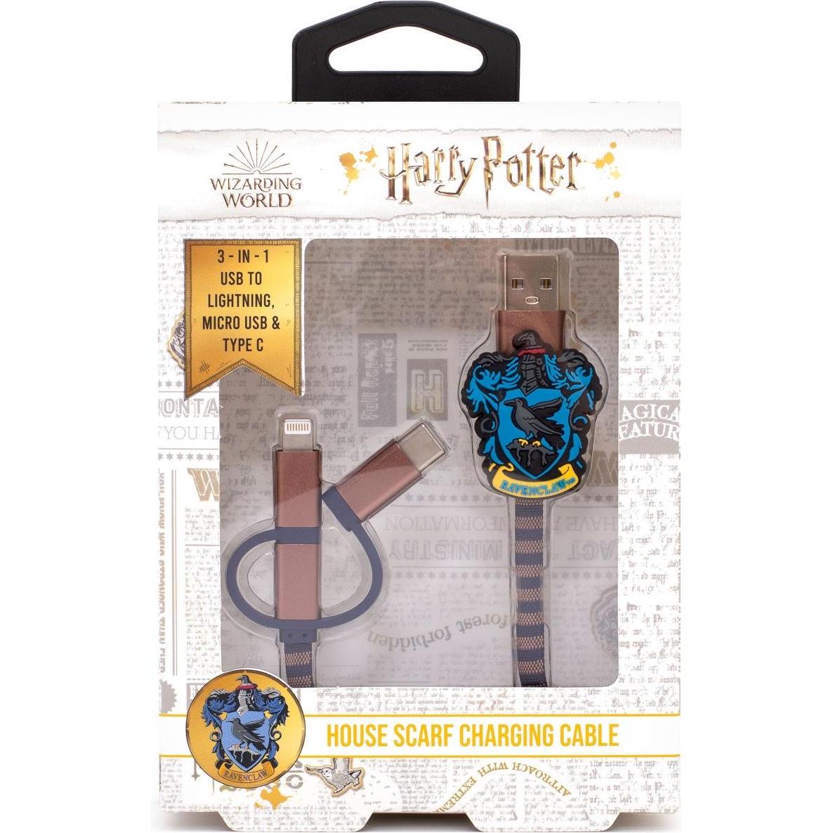 Thumbnail - PowerSquad Ladekabel 3in1 Hogwarts Ravenclaw (1 m, USB 3.2 Gen 1), USB Kabel