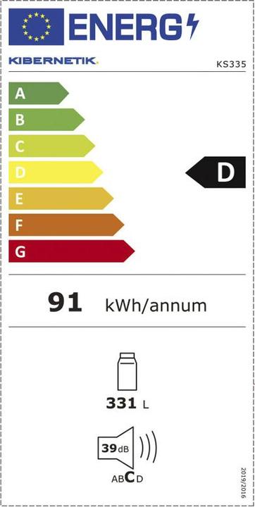 Label énergétique Kibernetik Réfrigérateur FSP (331 l)