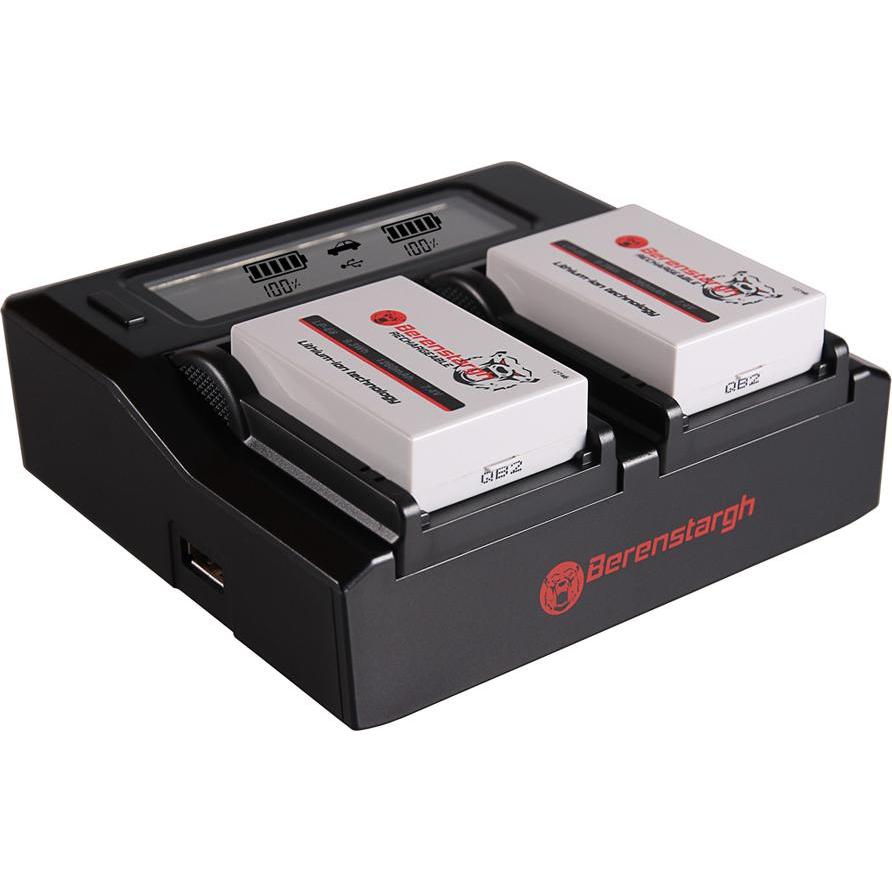 Berenstargh Dual LCD USB Ladegerät f. Canon LP-E8 EOS 550D 600D 650D 700DDual LCD USB Ladegerät f. C (1 pz., Caricabatterie senza batteria), Caricabat
