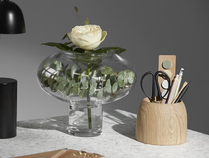 Produktbild ChiCura Porcini Vase Eiche/Clear Glass (1x)