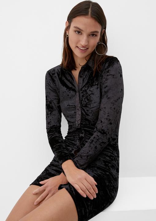 Produktbild s.Oliver Kleid Samtkleid mit Raffdetail (XL)