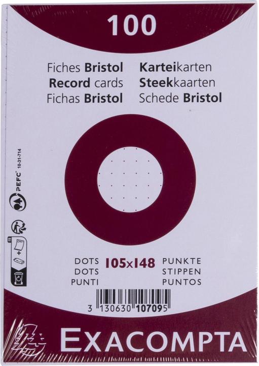 Exacompta Fiches Bristol (A6, 205 g/m², 100 x)