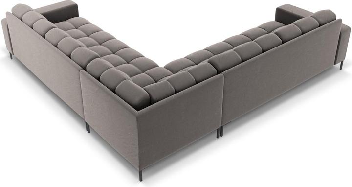 Actual product image Cosmopolitan Design Velvet Symmetrical Corner Sofa, "Bali", 6 Seats, Light Grey, 256x256x75 Made in Europe (Corner sofa)