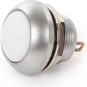 Velleman MINI-DRUCKTASTER - RUND - METALL - WEIssE SCHUTZKAPPE - 1P SPST AUS-(EIN), Taster + Schalter, Weiss
