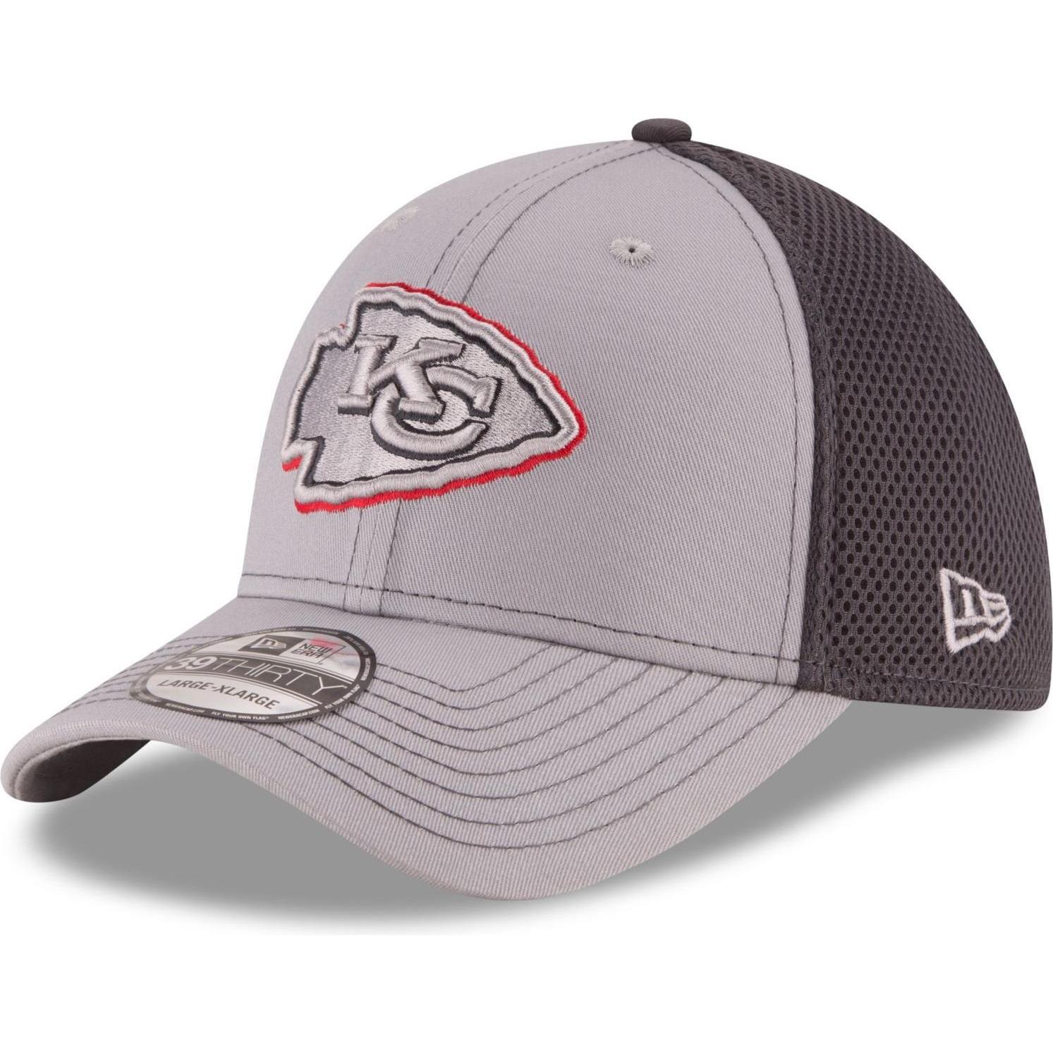 New Era, Herren, Cap, 39Thirty Stretch Mesh Cap - Kansas City Chiefs - L/X, Grau, (L)