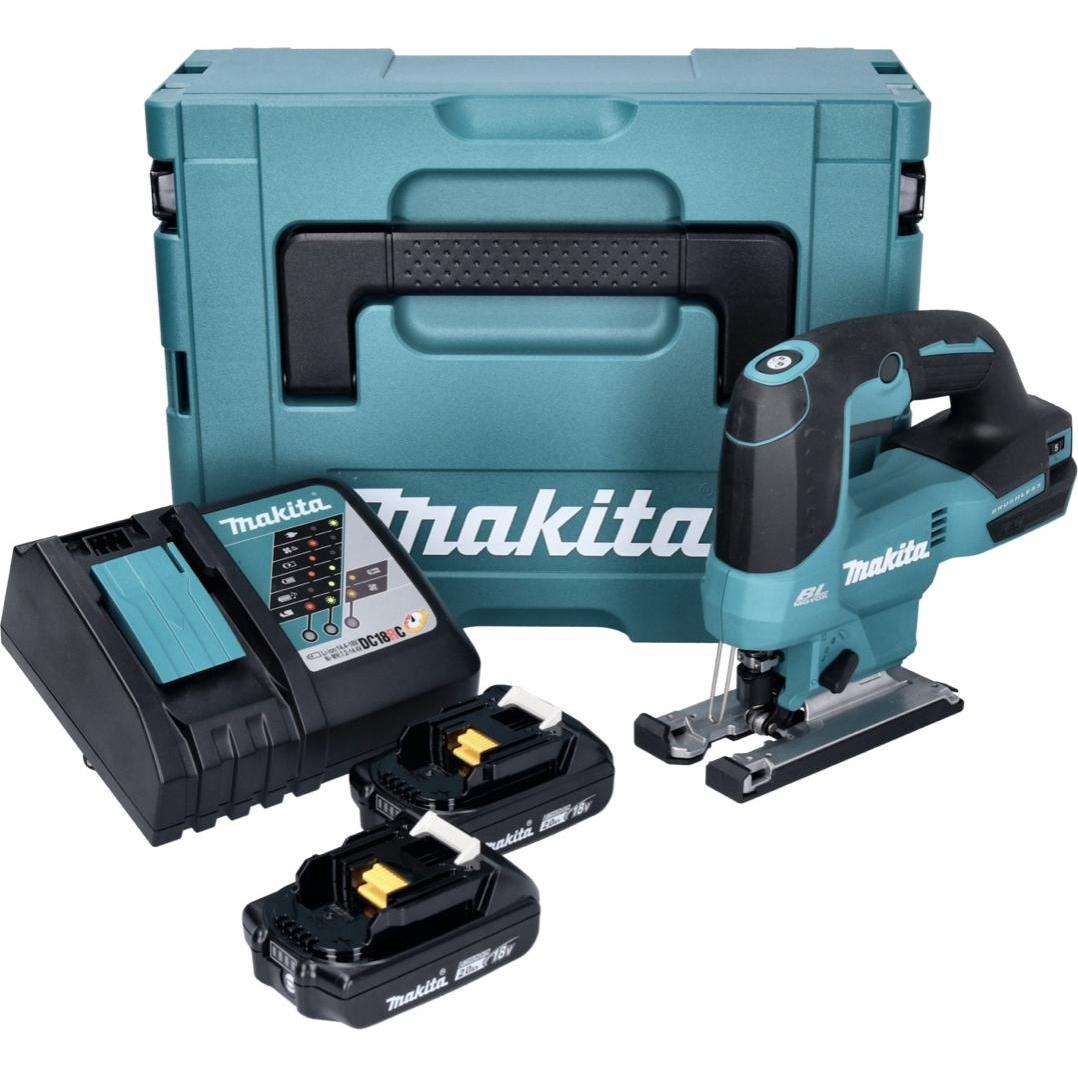 Thumbnail - Makita, Stichsäge, DJV 184 RAJ Akku Pendelhub Stichsäge 18 V Brushless + 2x Akku 2,0 Ah + Ladegerät + Makpac