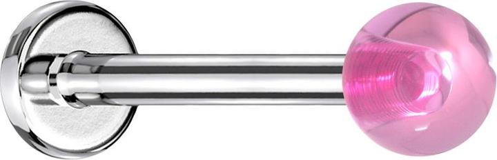 Immagine prodotto Star Piercing Micro Labret argento con pallina rosa "Glow (senza ottone, Acciaio chirurgico 316L, Materiale sintetico)