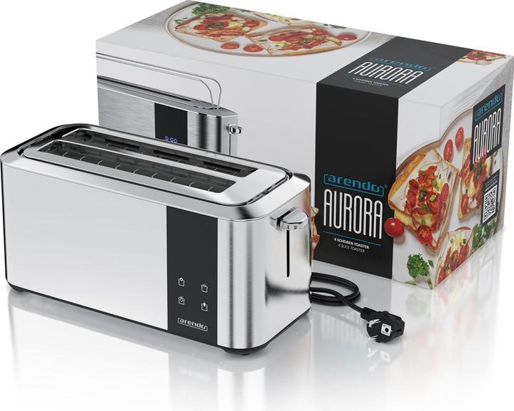 Produktbild Arendo Langschlitz-Toaster Aurora mit Touchscreen und Brötchenaufsatz