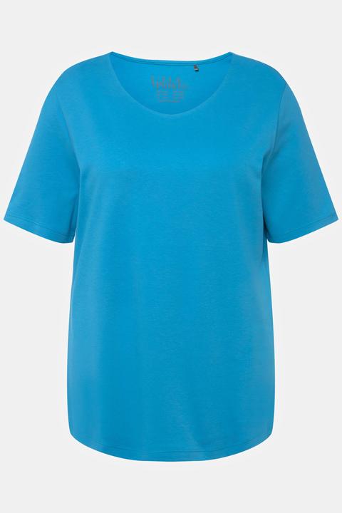 Actual product image Ulla Popken Double Layer Rounded V-Neck Slim Fit Tee (54)