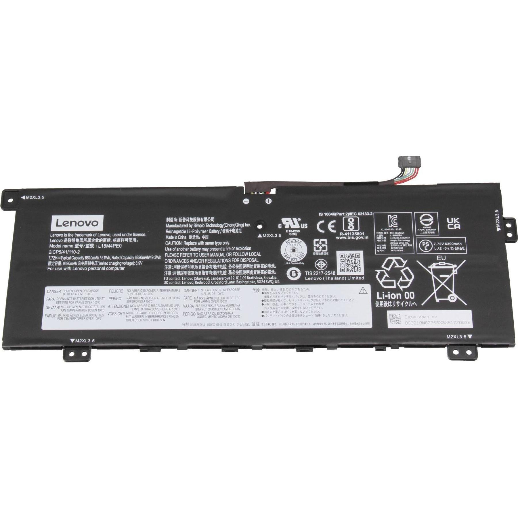 Lenovo 5B10U40210 (4 Zellen, 6610 mAh), Notebook Akku