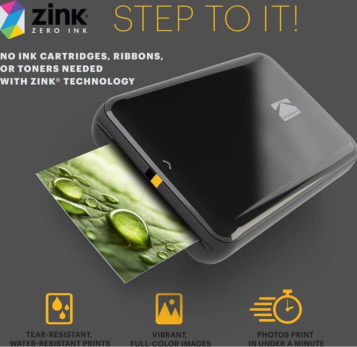 Actual product image Kodak Step ZIP Mobile Schwarz (Thermal transfer, Colour)