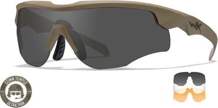 Actual product image Wiley X Safety spectacles ROGUE COMM Tan - Smoke Grey + Clear + Light Rust