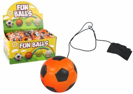 Produktbild Lean Toys Fussball auf elastischem Jojo 6cm orange