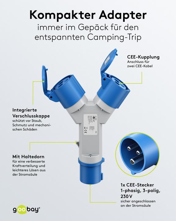 Actual product image Goobay CEE-Adapter (CEE 7/3, CEE)