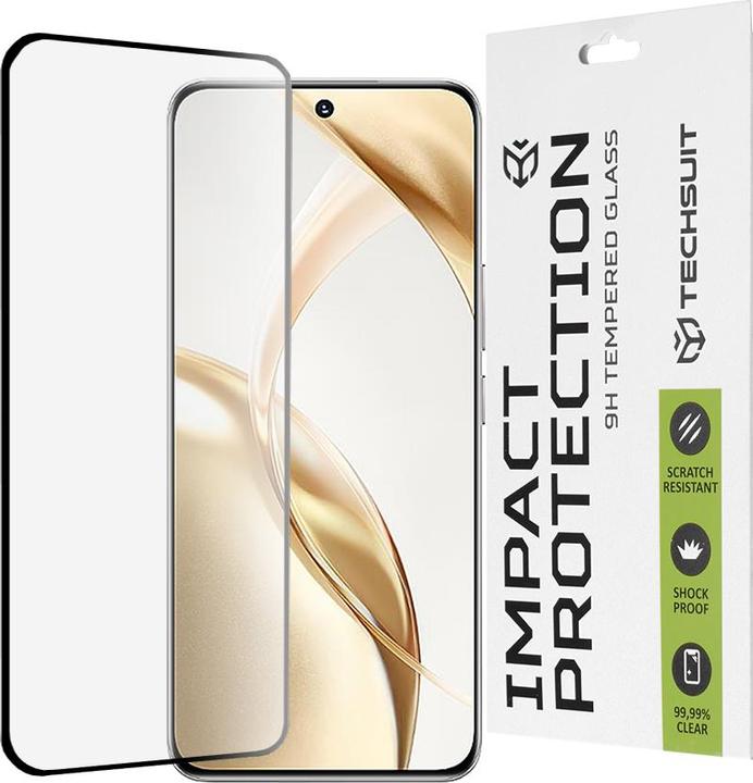 Actual product image Techsuit - 111D Full Cover / Full Glue Glass / 3D Curved Screen - Honor 200 - Black