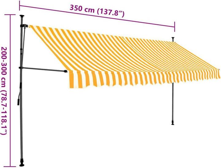 Actual product image vidaXL Einziehbare Markise (350 x 120 cm)