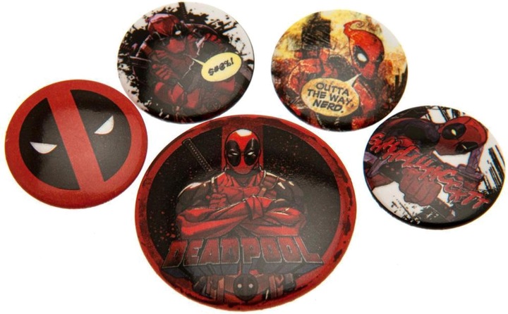 Actual product image Deadpool Buttons badge 5-pack set metal