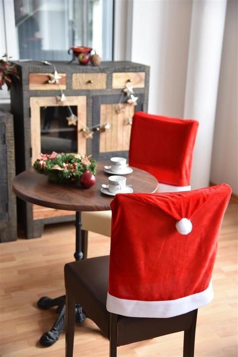 Actual product image Novaliv Set of 12 Chair Covers Christmas I Velvet I Red I Father Christmas Hat I Chair Cover Christmas Deco