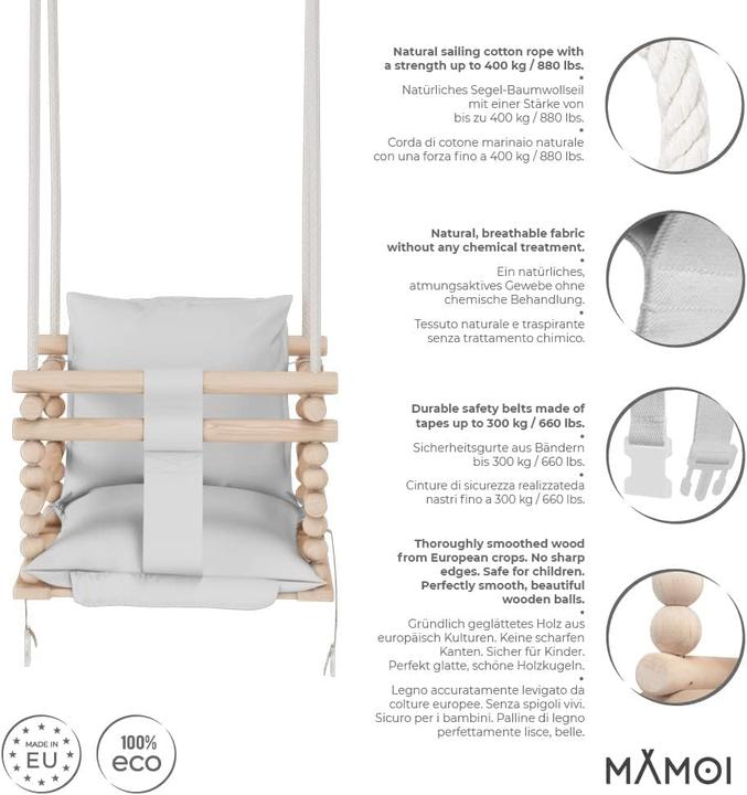 Actual product image Mamoi Babyschaukel
