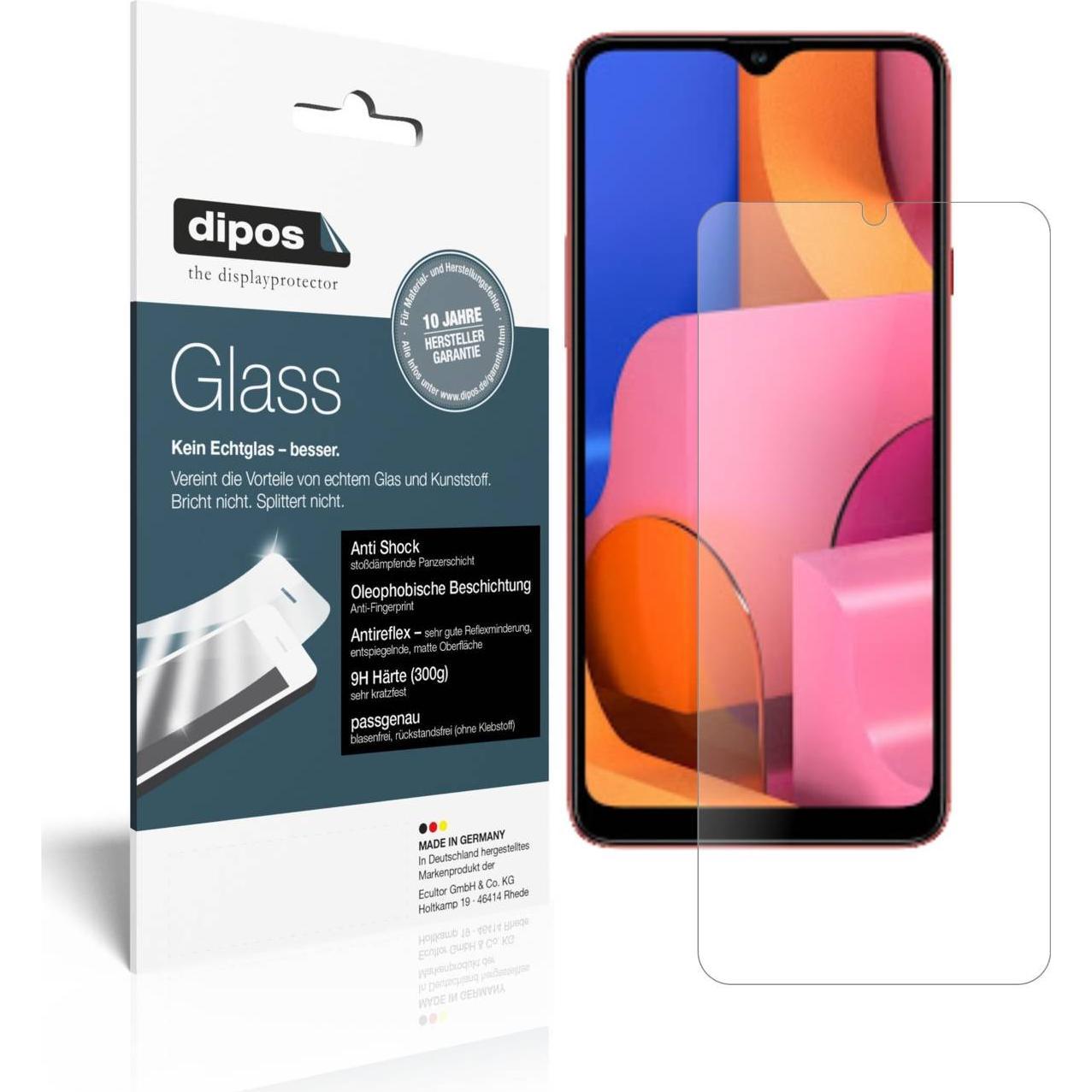 Dipos Displayschutz Anti-Shock (1 Stück, Samsung Galaxy A20s), Smartphone Schutzfolie, Transparent