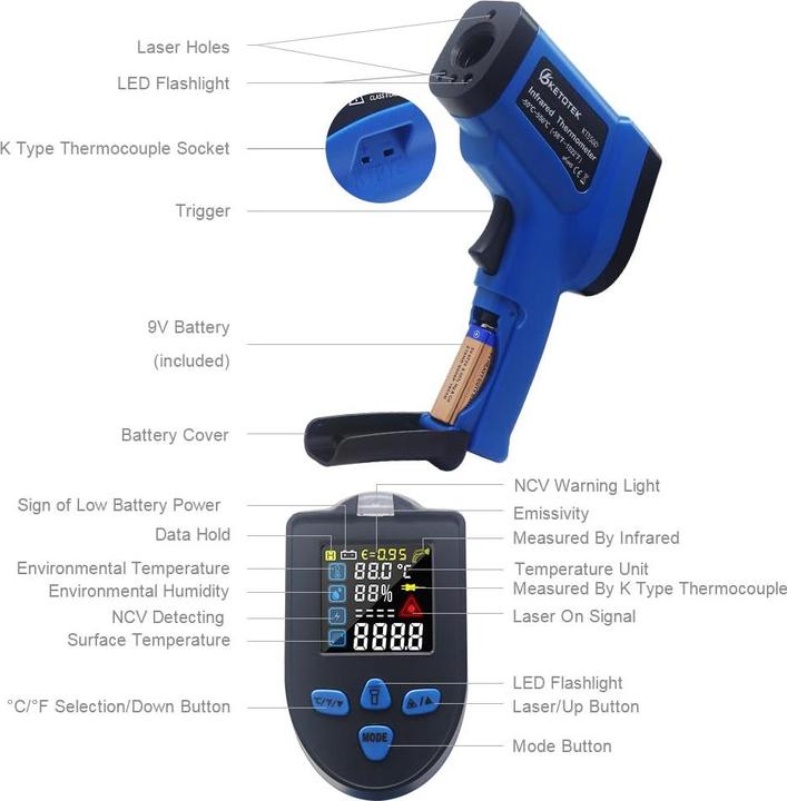 Produktbild Ketotek Infrarot Thermometer