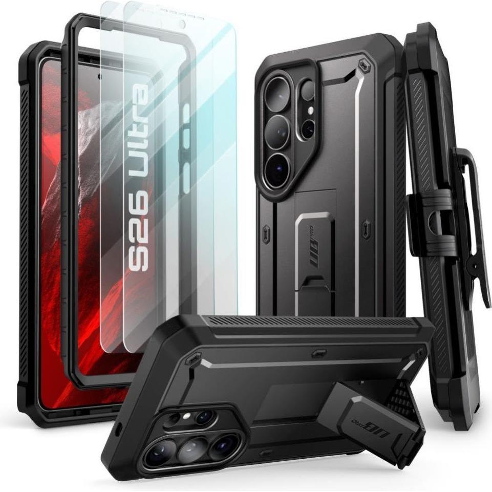 Supcase Unicorn Beetle Pro & Tempered Glass 2-Paket Galaxy S26 Ultra Schwarz (Samsung Galaxy S26 Ultra), Cover smartphone, Nero