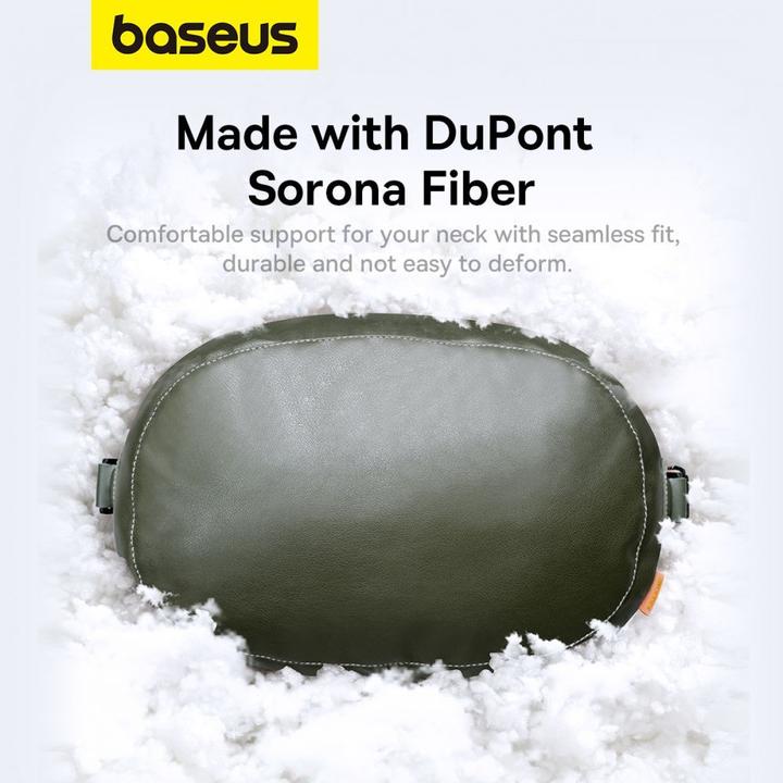 Actual product image Baseus Double sided Car Headrest Mounted Pillow Comfort Ride (green)